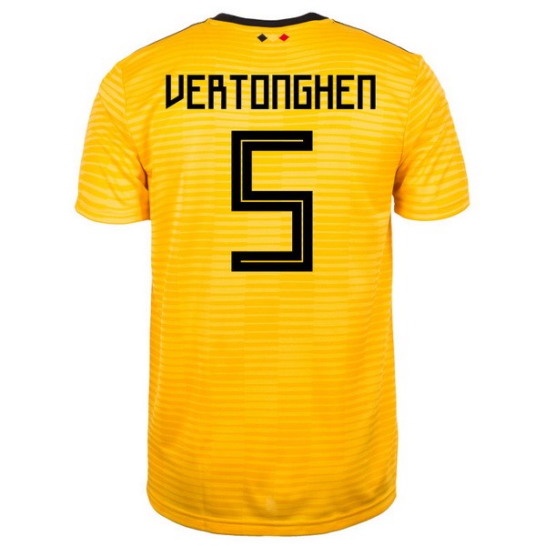 Camiseta Bélgica 2ª Verdeonghen 2018 Amarillo